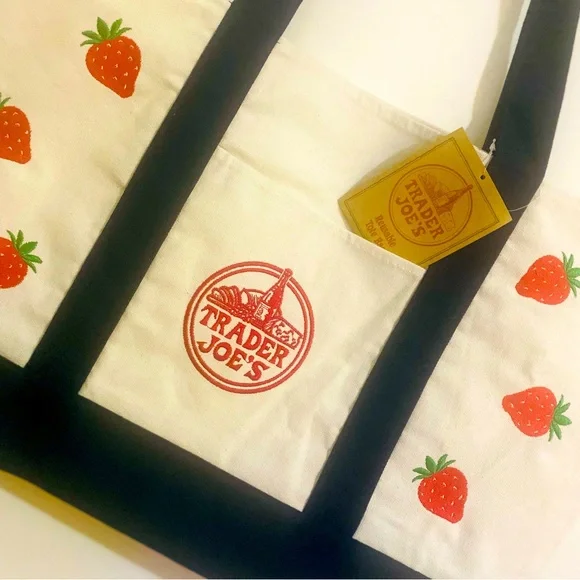 Embroidered Trader Joe’s Canvas Tote | Boho Reusable Market Bag | Gift Idea - Picture 1 of 5